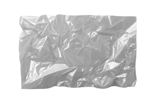 Reflective crumpled silver foil rectangle