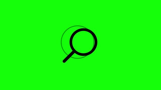 Magnifying glass icon rotating in smooth digital motion animation video footage