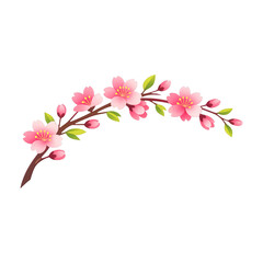 Obraz premium PNG Elegant cherry blossom branch illustration.