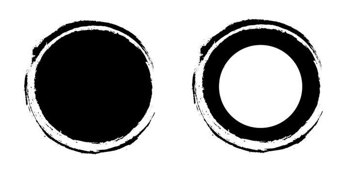 Set of hand drawn circles. Circular shape elements collection. Vector illustration