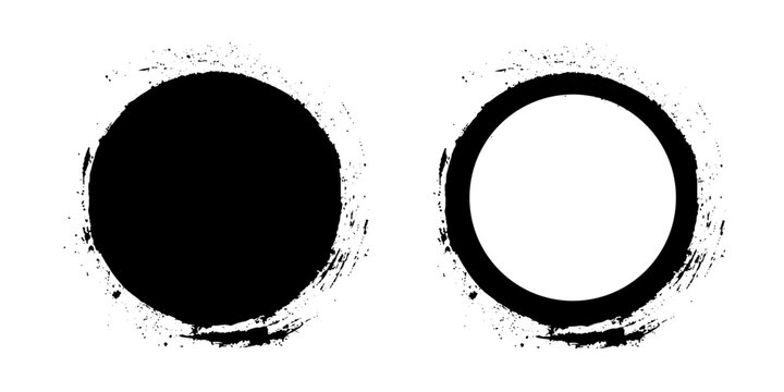 Set of circle lines hand drawn on a white background. Doodle circles for design elements, messages, note labels