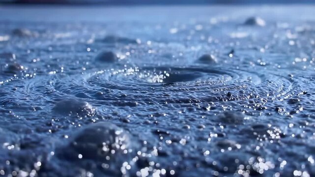 Water Ripples and Bubbles Creating a Calm Ocean Scene