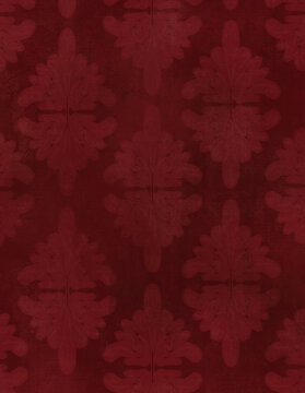 Hand Painted Deep Red Damask Vintage Wallpaper Background