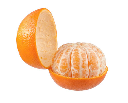 Fresh Orange Fruit with Top Peel Removed Revealing Juicy Segments