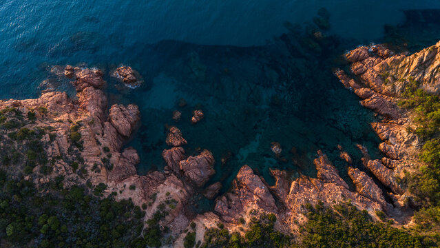 Scenic Drone View of Su Sirboni Bay, Italy