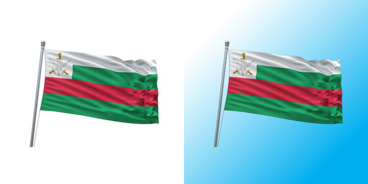 Waving flag of abkhazia with official colors isolated on a plain white background
