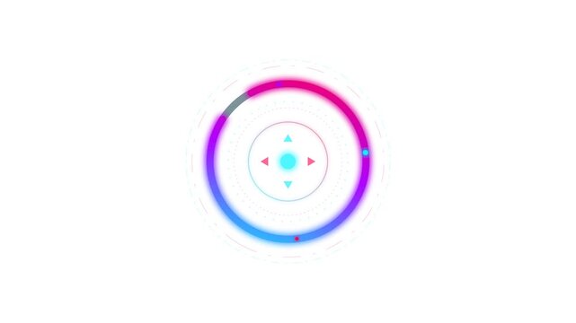 Abstract Digital Target with Glitch Effect and Neon Colors.