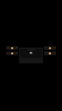 Slower Motion Graphics of Monthly Household Expenses Digital Dashboard Interface on Dark Background