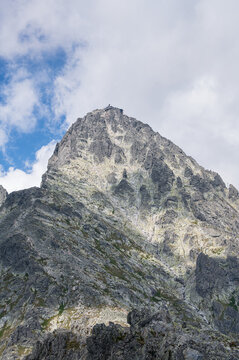 Clouds rolling above the Lomnicky Stit in High Tatras