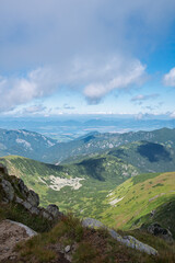 Fototapeta premium Stunning Dumbier mountain hiking trail views , located in Low Tatras, Slovakia, captured on a sunny day