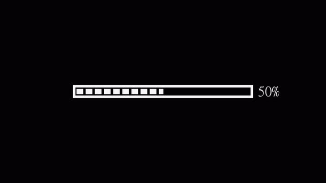 Animated Percentage Progress Bar Loading from 0 to 100 Percent, Modern UI Loading Indicator Motion Graphic for Website, App, Technology and Interface Design in 4K.