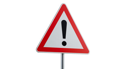 Triangular red and white road sign with a black exclamation mark symbol © Rowan
