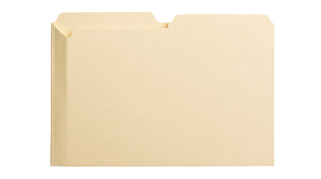 Empty manila paper file folder with tab for office document organization