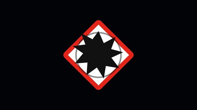 Explosive Material Hazard Symbol Animation