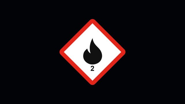 Flammable Gas Hazard Symbol Animation
