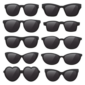 Stylish Black Sunglasses for Summer Fashion Vector Illustration