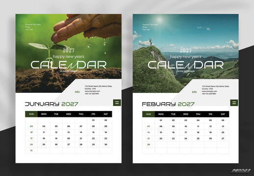 Wall Calendar Design 2027