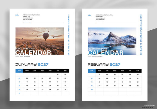 Wall Calendar Template 2027