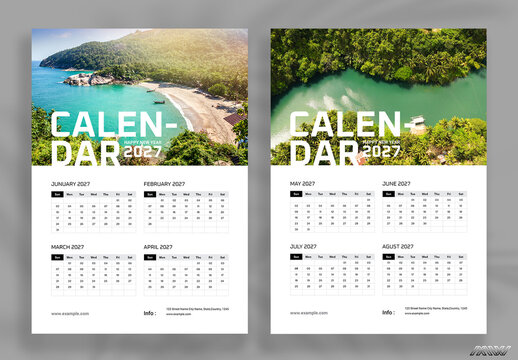 Wall Calendar 2027 Template