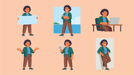 Fototapeta premium Flat Set Collection of Business Professional Character Illustrations