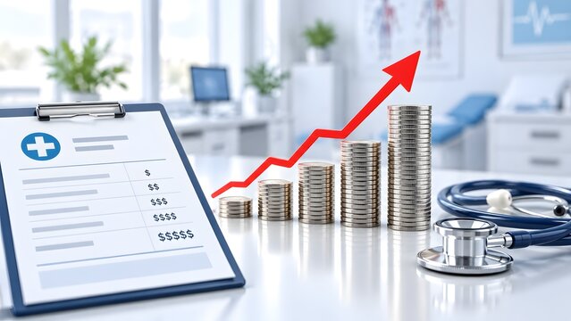 Medical Expenses And Healthcare Cost Growth With Coin Stacks And Report