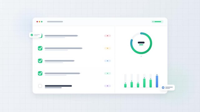 Modern UI Productivity Dashboard Interface Animation