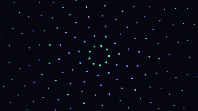 Neon pulse abstract background, with pulsing colorful, geometric dot pattern