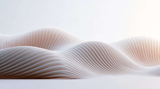 Abstract White 3D Parametric Wave Background
