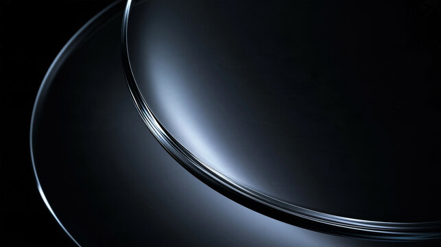 Abstract Sleek Metallic Curved Surface Technology Background