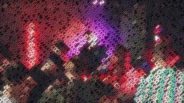Digital hexadecimal code flowing data animation