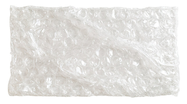 Clear plastic bubble wrap sheet with air filled pockets