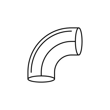 Pipe Elbow Outline Vector Icon - Plumbing & Industrial Connection Line Art