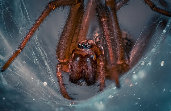 Macro View of Spider Chelicerae and Fangs