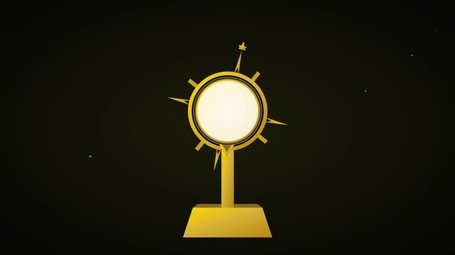 Golden Monstrance Symbol on Dark Background for Religious Ceremony