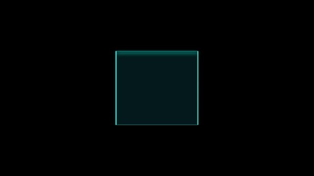 Outlined rectangle animation displays cyan borders on dark. Interface panels shape this active outlined rectangle animation. Digital telemetry display framing uses this outlined rectangle animation.