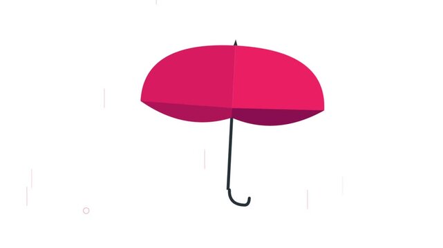 Pink Umbrella Animation Oscillating On A Plain White Background