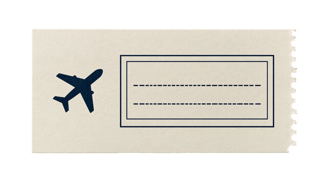 Vintage style paper airplane boarding pass ticket with dashed lines