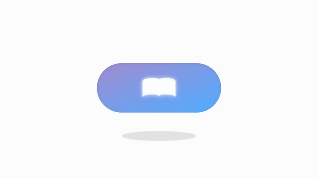 Microlearning Capsule Icon with Violet Blue Gradient and Glowing Book Symbol