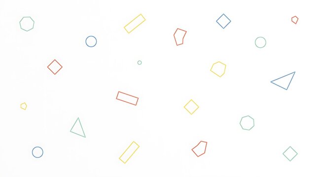 colorful geometric shapes on white background