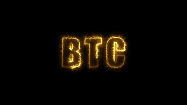 Cryptocurrency text animation burns with orange glowing edges. Monetary blockchain trades mark the cryptocurrency text animation. Financial investment typography shines in the crypto text animation.