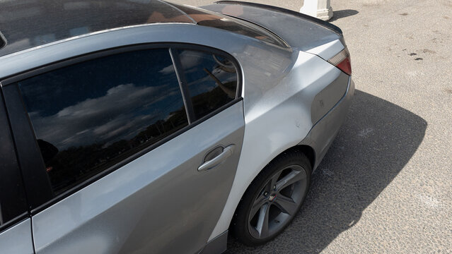 BMW M5 E60 performance sedan exterior detail showing its classic design, body lines and sporty character, representing iconic German engineering, luxury vehicles and automotive enthusiasts