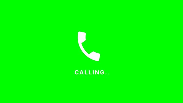Incoming Telephone Call Ringing Motion Graphic on Green Screen