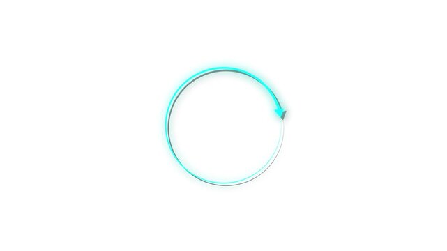 Circular arrow animation rotates with an active direction pointer. Navigation coordinates guide circular arrow animation. Continuous cycle progress runs on arrow.