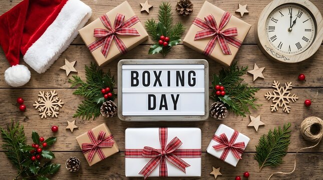 Celebrating the joy of boxing day with gifts decorations and festive holiday cheer
