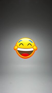 Emoji face inflating close-up cheeks before laughter, supporting reaction stickers, social media humor, chat messaging, comic timing, meme sharing, online engagement, and entertainment app media.