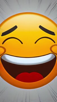 Emoji face reacting close-up from shock to laughter, supporting reaction stickers, social media humor, chat messaging, surprise response graphics, meme captions, and entertainment app media.