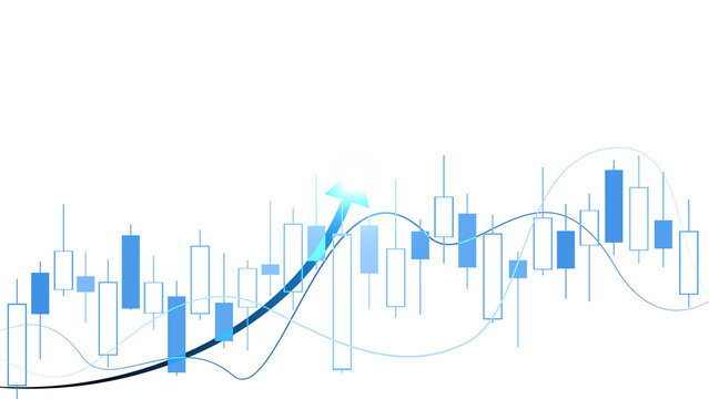 Minimal simple stock market business graph bar chart on transparent background