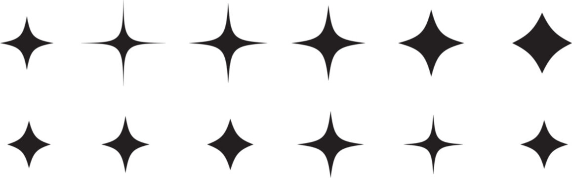 four pointed silhouette star Collection vector