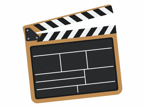 Clapperboard vector illustration film production cinema prop isolated on white background