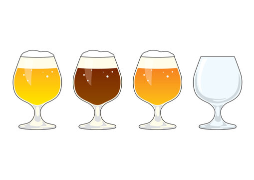 グラスに入ったビールのセット